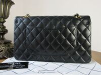 Chanel Timeless Classic Medium 2.55 Double Flap in Black Lambskin with Gold