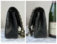 Chanel Timeless Classic Medium 2.55 Double Flap in Black Lambskin with Gold