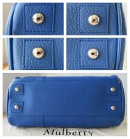 Mulberry Classic Bayswater in Porcelain Blue Heavy Grain Leather with Shiny