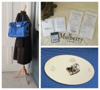 Mulberry Classic Bayswater in Porcelain Blue Heavy Grain Leather with Shiny