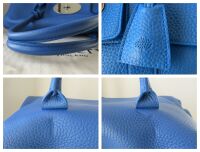 Mulberry Classic Bayswater in Porcelain Blue Heavy Grain Leather with Shiny