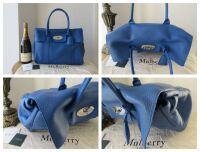 Mulberry Classic Bayswater in Porcelain Blue Heavy Grain Leather with Shiny