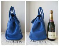 Mulberry Classic Bayswater in Porcelain Blue Heavy Grain Leather with Shiny