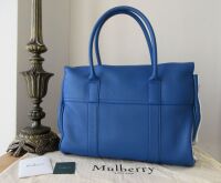 Mulberry Classic Bayswater in Porcelain Blue Heavy Grain Leather with Shiny
