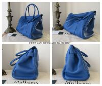 Mulberry Classic Bayswater in Porcelain Blue Heavy Grain Leather with Shiny