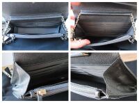 Chanel Wallet on Chain WOC in Chevron Quilted Gunmetal Caviar