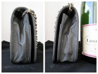 Chanel Wallet on Chain WOC in Chevron Quilted Gunmetal Caviar