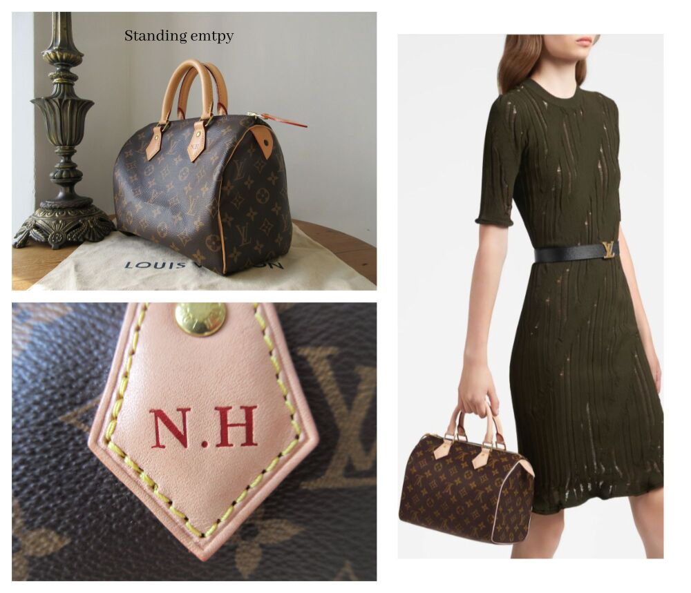 Louis Vuitton Speedy 25 in Monogram Canvas with Heat Stamped Initials N.H