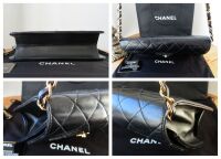 Chanel Vintage Clutch with Chain CWC in Black Lambskin with 24K Gold Hardwa
