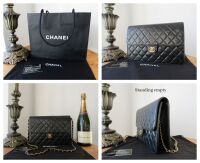 Chanel Vintage Clutch with Chain CWC in Black Lambskin with 24K Gold Hardwa
