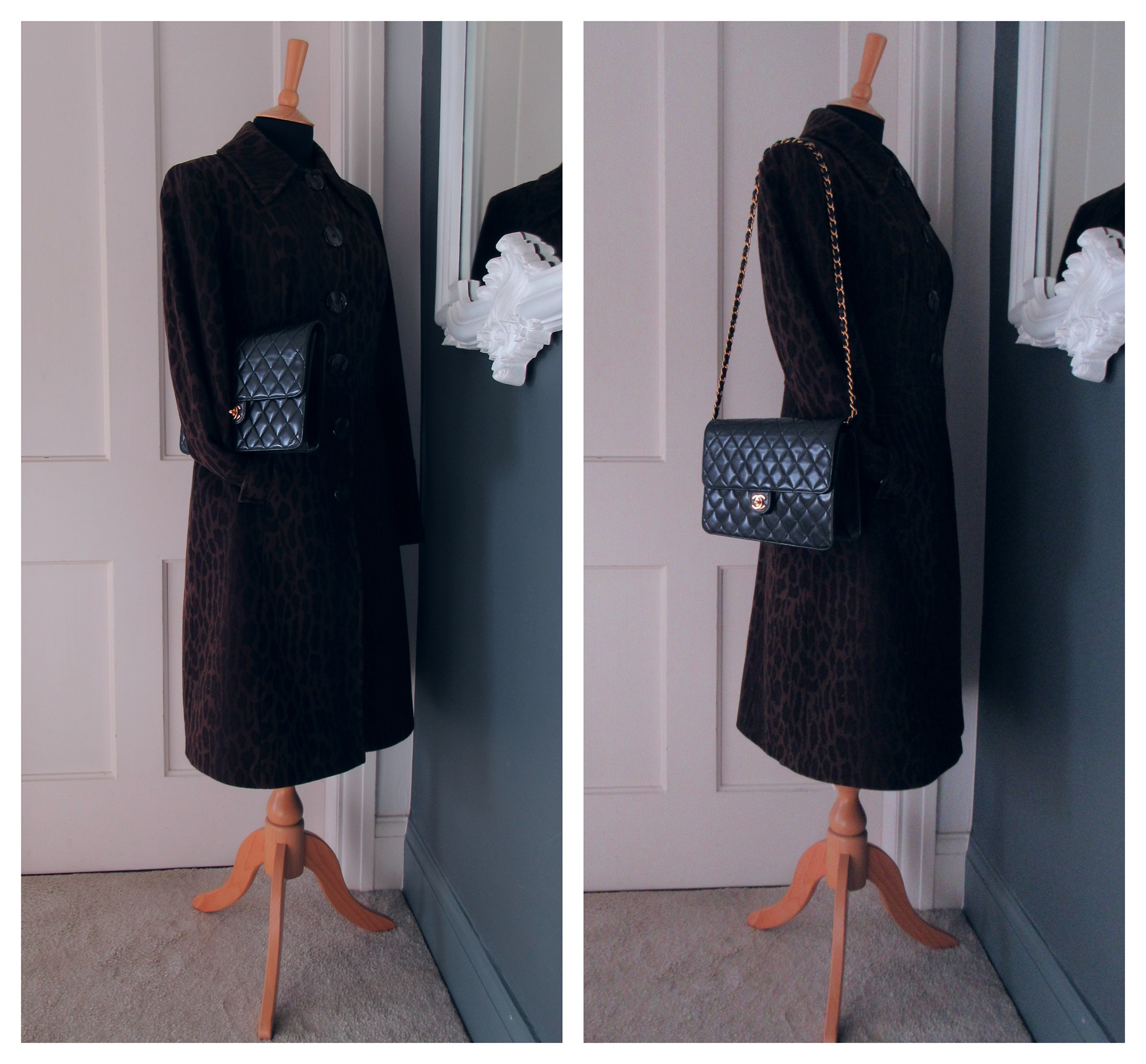 Chanel Vintage Clutch with Chain CWC in Black Lambskin with 24K Gold Hardwa