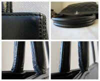 Chanel Vintage Small Tote in Black Quilted Calfskin with Shiny Silver Hardw