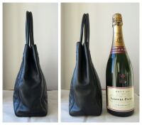 Chanel Vintage Small Tote in Black Quilted Calfskin with Shiny Silver Hardw