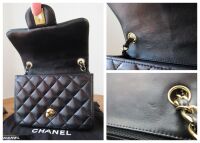Chanel Classic Mini Square Flap in Black Lambskin with Gold Hardware