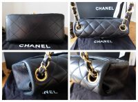 Chanel Classic Mini Square Flap in Black Lambskin with Gold Hardware
