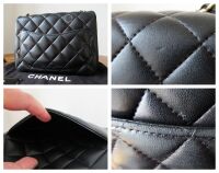 Chanel Classic Mini Square Flap in Black Lambskin with Gold Hardware