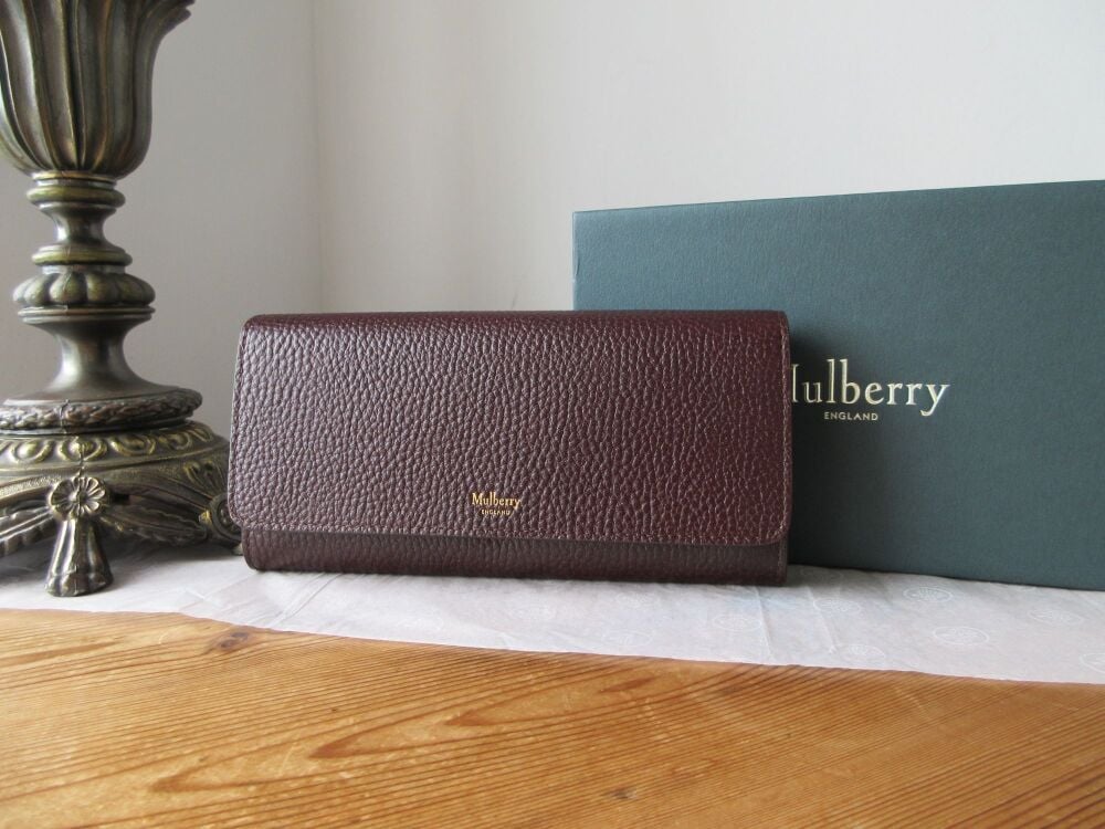 Mulberry Long Continental Purse Wallet in Oxblood Grain Vegetable Tanned - New*