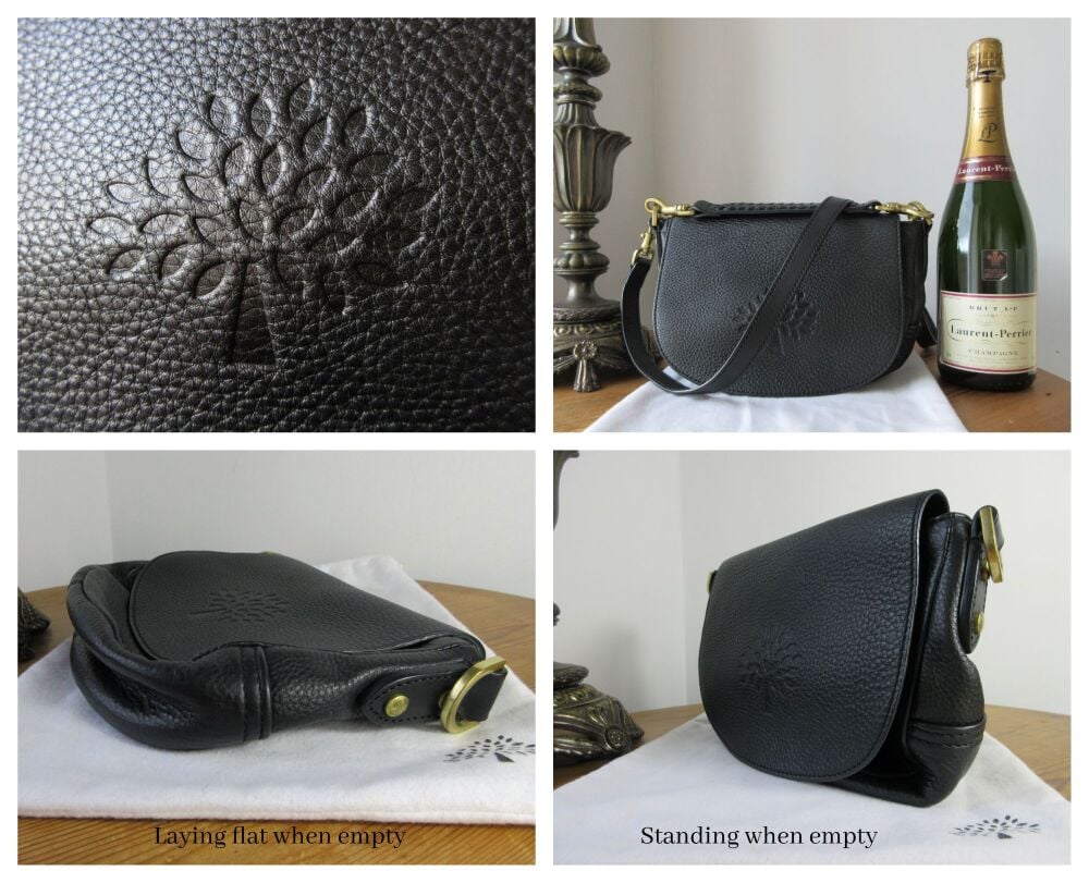 Mulberry Small Effie Satchel in Black Spongy Pebbled Leather