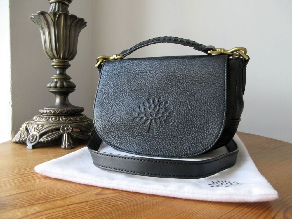 Mulberry Small Effie Satchel in Black Spongy Pebbled Leather