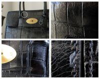 Mulberry Classic Bayswater in Black Croc Printed Vegetable Tanned Leather