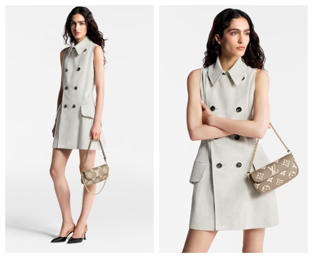 Louis Vuitton Ivy Wallet on Chain in Bicolor Tourterelle Grey & Cr&egrave;me Empreinte - As New*