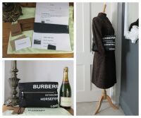 Burberry Horseferry Print Large Zipped Pouch Clutch Bag in Black Nylon and 