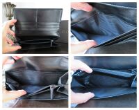 Gucci Vintage G Clip Long Folded Wallet in Smooth Black Calfskin