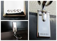 Gucci Vintage G Clip Long Folded Wallet in Smooth Black Calfskin
