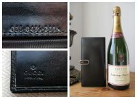 Gucci Vintage G Clip Long Folded Wallet in Smooth Black Calfskin