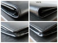 Gucci Vintage G Clip Long Folded Wallet in Smooth Black Calfskin