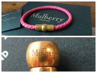 Mulberry Iris Plait Bracelet in Geranium Silky Calf  - As New*
