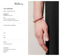 Mulberry Iris Plait Bracelet in Geranium Silky Calf  - As New*