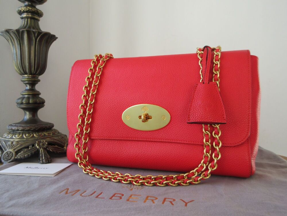 Mulberry Medium Lily in Fiery Red Small Classic Grain Leather
