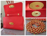 Mulberry Medium Lily in Fiery Red Small Classic Grain Leather