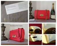 Mulberry Medium Lily in Fiery Red Small Classic Grain Leather