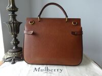 Mulberry Large Amberley Satchel in Oak Natural Grain