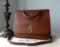 Mulberry Large Amberley Satchel in Oak Natural Grain