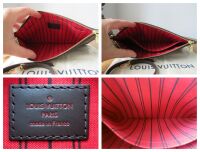 Louis Vuitton Neverfull Zip Pouch Wristlet Pochette in Damier Ebene