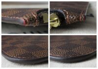Louis Vuitton Neverfull Zip Pouch Wristlet Pochette in Damier Ebene