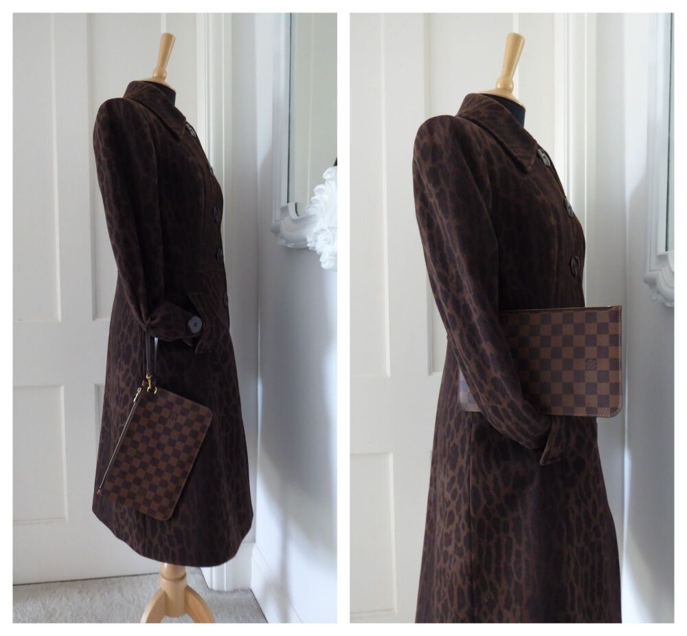 Louis Vuitton Neverfull Zip Pouch Wristlet Pochette in Damier Ebene