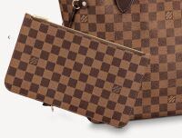Louis Vuitton Neverfull Zip Pouch Wristlet Pochette in Damier Ebene