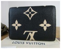 Louis Vuitton Victorine Wallet in Black Beige Bicolour Monogram Empreinte