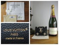 Louis Vuitton Victorine Wallet in Black Beige Bicolour Monogram Empreinte