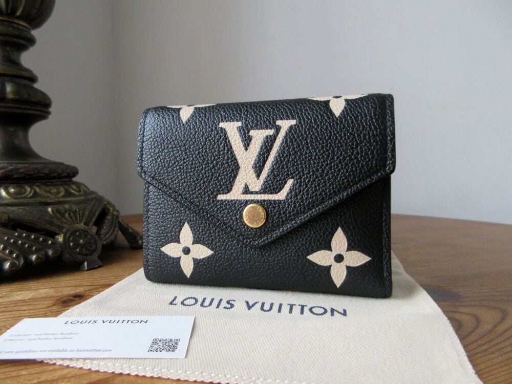 Louis Vuitton Victorine Wallet in Black & Beige Bicolour Giant Monogram Empreinte