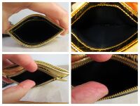 Mulberry Zipped Card Slip Holder in Crinkled Somerset Gold Grainy Metallic 