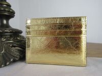 Mulberry Zipped Card Slip Holder in Crinkled Somerset Gold Grainy Metallic 