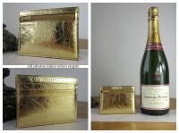 Mulberry Zipped Card Slip Holder in Crinkled Somerset Gold Grainy Metallic 