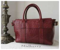 Mulberry Small Bayswater Buckle Bag in Oxblood Shrunken Calf Leather