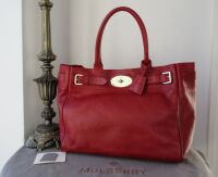 Mulberry Classic Bayswater Tote in Poppy Red Coloured Natural Vegetable Tan