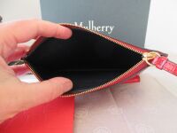 Mulberry Prestud Envelope Zip Pouch Wristlet in Red Shiny Croc